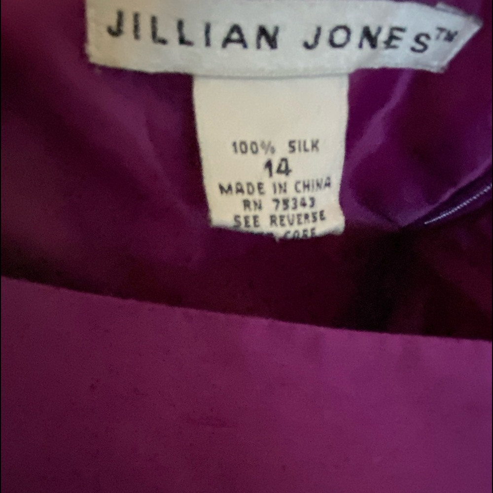 Vintage Jillian Jones Purple Silk Beaded Cocktail Dress Sleeveless Zip Back - Picture 7 of 13